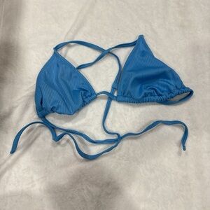 wild fable Blue Ribbed Triangle Bikini Top